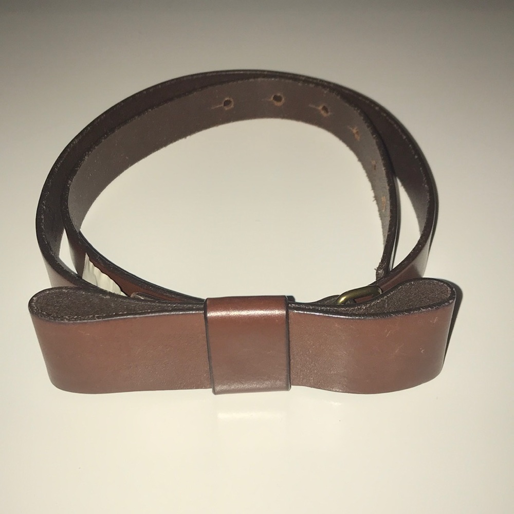 Gap brown leather belt with bow